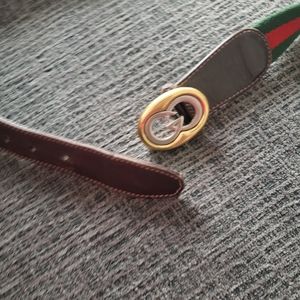 Gucci Canvas double G striped belt